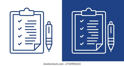 Colección de estilo de icono azul y blanco de planificación
