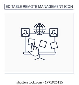 Planning board line icon. Interactive to do list. Distance work. Remote management concept.Isolated vector illustration. Editable stroke