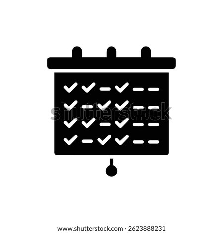 Planning Board with Multiple Checkpoints Black Filled Icon - Minimal