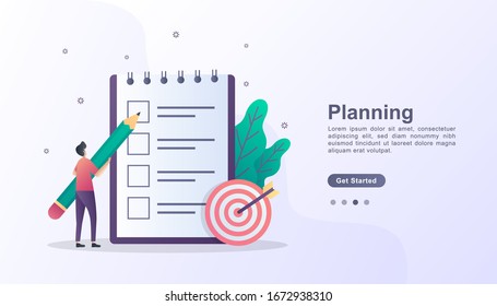 Planning business illustration concept with character