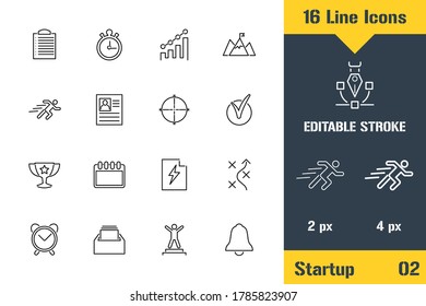 Planificación, Flujo de trabajo, Idea. Icono de línea delgada - Esquema de ilustración vectorial plana. Pictograma de trazo editable. Concepto de gráficos de calidad superior para web, logotipo, marca, ui, diseño ux, infografía