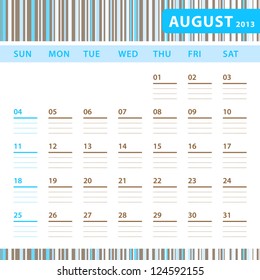Planning Calendar - August 2013