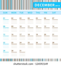 Planning Calendar - December 2013
