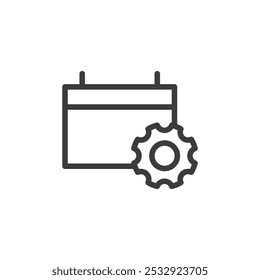 Planning calendar icon Simple outline vector logo