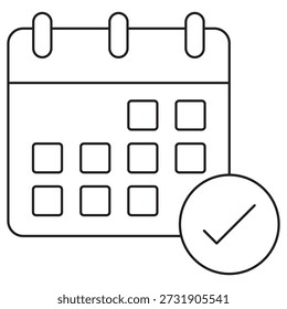 Planning Calendar icon, Smart Schedule Organizer, Daily and Monthly Planner, Time Management Tool, Event and Task Scheduler, vector
