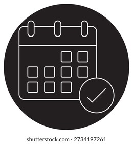 Icono de Calendario de Planificación, Organizador de Programación Inteligente, Planificador Diario y Mensual, Herramienta de Gestión de Tiempo, Programador de Eventos y Tareas, Vector