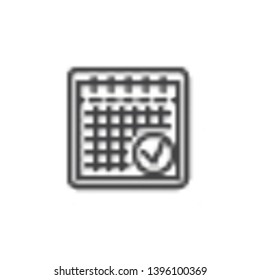 Planning calendar line icon. linear style sign for mobile concept and web design. Event calendar reminder outline vector icon. Symbol, logo illustration. Pixel perfect vector graphics