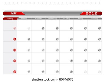 Planning Calendar -May 2012,  Week starts on Sunday.