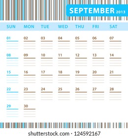 Planning Calendar - September 2013