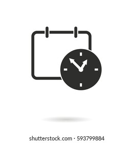 Planning calendar vector icon. Black illustration isolated on white background for graphic and web design.