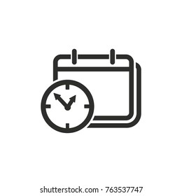 Planning calendar vector icon. Black illustration isolated on white background for graphic and web design.