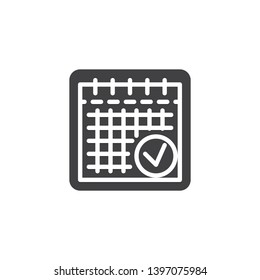 Planning calendar vector icon. filled flat sign for mobile concept and web design. Event calendar reminder glyph icon. Symbol, logo illustration. Pixel perfect vector graphics
