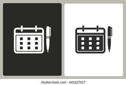 Planning calendar vector icon. Illustration isolated for graphic and web design.