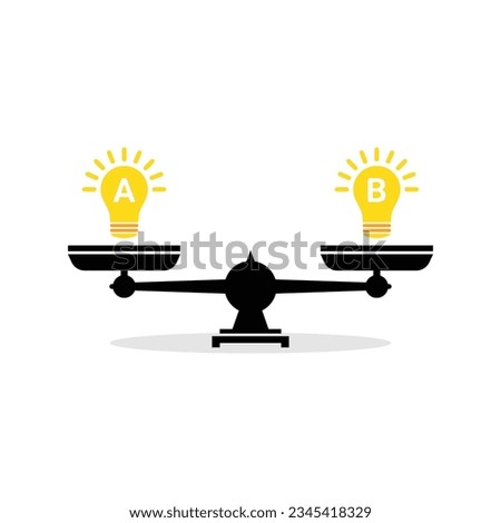 planning or choosing between two ideas. flat simple trend modern graphic minimal art design element isolated on white background. concept of decide between two things and choice creative idea