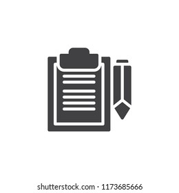 Planning Clipboard vector icon. filled flat sign for mobile concept and web design. Business document simple solid icon. Form symbol, logo illustration. Pixel perfect vector graphics