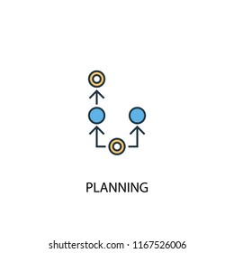 planning concept 2 colored line icon. Simple yellow and blue element illustration. planning concept outline symbol design from Management set