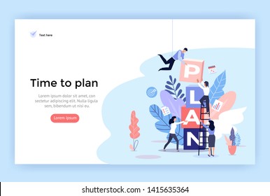 Planning concept illustration, perfect for web design, banner, mobile app, landing page, vector flat design