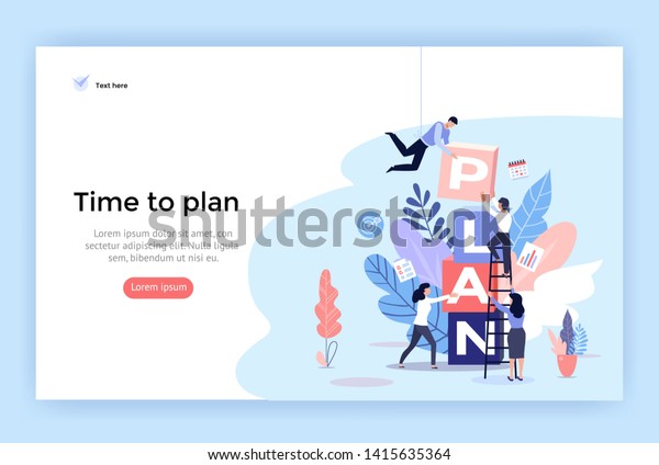ウェブデザイン バナー モバイルアプリ ランディングページ ベクターフラットデザインに最適なプランニングコンセプトイラスト のベクター画像素材 ロイヤリティフリー