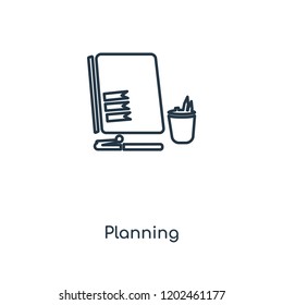 Planning concept line icon. Linear Planning concept outline symbol design. This simple element illustration can be used for web and mobile UI/UX.