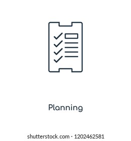 Planning concept line icon. Linear Planning concept outline symbol design. This simple element illustration can be used for web and mobile UI/UX.