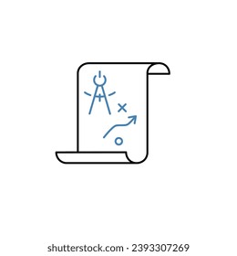 Icono de línea de concepto de planificación. Ilustración de elemento simple. Diseño de símbolos de esquema de concepto de planificación.