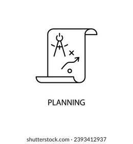 Planning concept line icon. Simple element illustration. Planning concept outline symbol design.
