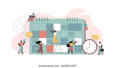 Planning concept. Schedule scheduling. Organization of events, office work