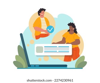 Planning concept. Setting a goal and following schedule. Idea of tasking and notting. Time optimization, daily routine organization. Appointment progress. Flat vector illustration