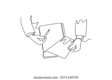 Planning concept. Single line draw design vector graphic illustration.
