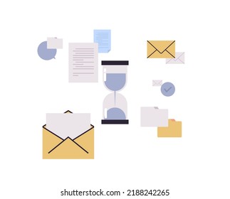 Planning day scheduling appointment agenda and meeting plan time management concept flat vector illustration.