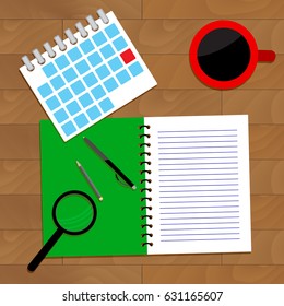 Planning for deadline. Work planner to achievement, vector reminder agenda, illustration of deadline month