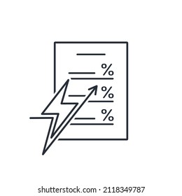 planning document. Control and distribution of energy resources. Vector linear icon isolated on white background