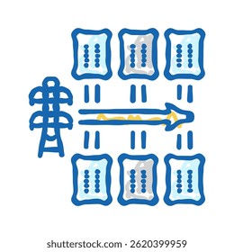 planning electric grid doodle icon sketch vector. planning electric grid sign. isolated symbol illustration