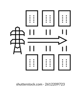 planning electric grid line icon vector. planning electric grid sign. isolated contour symbol black illustration