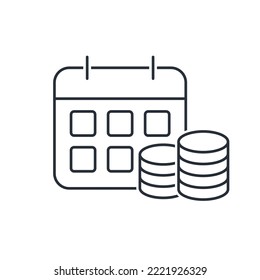 Planning for financial deduction. Vector linear icon isolated on white background.