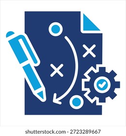 Estilo de icono azul plano de planificación