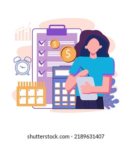 Planning flat style illustration design