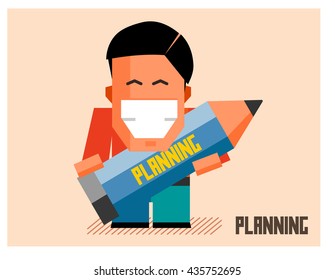 Planning graphic. Flat vector illustration.