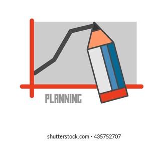 Planning graphic. Flat vector illustration.