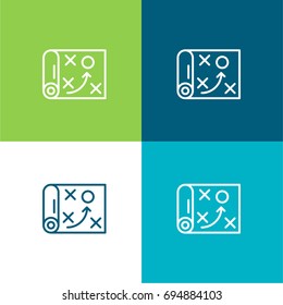 Planning green and blue material color minimal icon or logo design