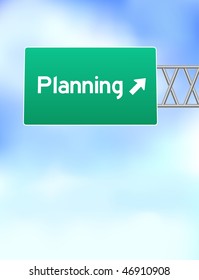 Planning Highway Sign Original Vector Illustration