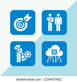 planning icon. 4 planning set with problem, ui and target vector icons for web and mobile app