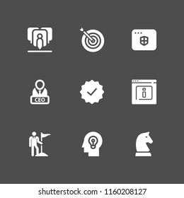 planning icon. 9 planning set with target, think, guarantee and ui vector icons for web and mobile app