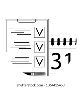 Planning icon app. Vector calendar and management business illustration