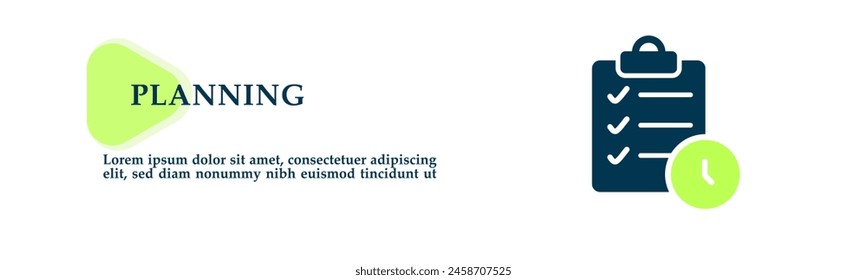 Planning icon for background presentation, infographics, promotion or web banner graphics. 