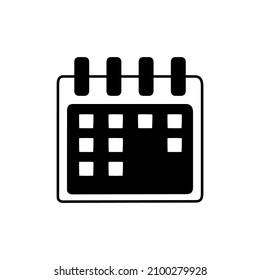 Planning Icon in black flat glyph, filled style isolated on white background