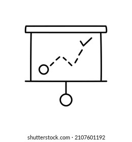 Planning Icon  in black line style icon, style isolated on white background
