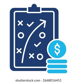 Icono De Planificación En Diseño Plano Monocromo Azul, Ilustración vectorial