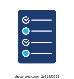 Icono De Planificación En Diseño Plano Monocromo Azul, Ilustración vectorial