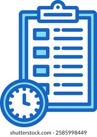 Planning Icon Blue Vector Illustration